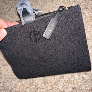 Georgio Amani cosmetic black purse bag wallet